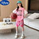 迪士尼（Disney）女童新款籃球服夏季女孩速干球服套裝兒童短袖球衣學生運動服 粉紅色 805款 130 建議115-125厘米左右