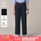 哈吉斯（HAZZYS）女裝 秋季女士文藝風(fēng)簡(jiǎn)約純色直筒休閑褲女 藏青色NV 36 (155/68A 36)