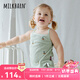Milkbarn兒童套裝寶寶夏季純棉吊帶短褲女童洋氣時髦童裝 海岸之約 100 cm