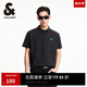 杰克·瓊斯（JACK&JONES）男裝春夏新款寬松胸前刺繡衣身滿印裝飾短袖T恤Polo衫225106015 黑砂色E44 L （180）