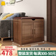 圓木極家（YMOGHOUSE）【免安裝】鞋柜實(shí)木換鞋凳入戶(hù)門(mén)口家用防塵收納一體靠墻穿鞋凳子長(cháng)60-烤漆工藝三層-胡桃色