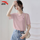 安踏（ANTA）t恤女士短袖冰絲速干衣運動(dòng)服飾秋夏季籃球體恤透氣訓練跑步服裝 剛柔粉 S