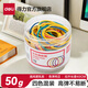 得力（deli）高彈力耐用橡皮筋牛皮筋財(cái)務(wù)辦公用品高級(jí)感情人節(jié)禮物橡膠圈 50g-彩色橡膠圈-3219