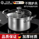 OQB德國(guó)316不銹鋼湯鍋家用特厚電磁爐煲湯鍋奶瓶消毒鍋燃?xì)庠铍p耳鍋 【鋼柄】316湯鍋內(nèi)徑 6-8人 30cm