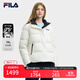 FILA 斐樂(lè )官方女士羽絨服時(shí)尚休閑簡(jiǎn)約基礎連帽外套 云菇白-WT M (165) 84A