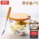 GIANXI捷安璽玻璃杯燕麥杯牛奶杯加厚耐熱早餐杯帶蓋勺麥片碗節(jié)日禮物