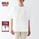 無印良品（MUJI）男式 涼感 圓領短袖T恤 舒適涼爽 男夏裝t恤 ACC25A3S 白色 L (175/100A)