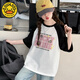 G.DUCK HELLO女童夏裝新款短袖T恤洋氣直筒牛仔褲兒童服飾2025 黑白拼接T恤 120 cm