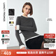 朗姿【王楚然同款】純羊毛氣質(zhì)高級感撞色修身上衣女冬新款T恤 深灰色 M