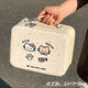 云舵hellokitty化妝包帶鏡子可愛化妝箱女便攜大容量行李箱旅行登機箱 奶油米系列【KT貓】內(nèi)里帶鏡子