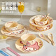 滿朝佳三麗鷗hellokitty餐具陶瓷碗筷套裝可愛碟碗盤餐具禮盒閨蜜送禮物 奶油風套裝一人食-HELLO KITTY款
