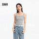 森馬（Semir）背心女短款顯瘦小個(gè)子夏季2025簡(jiǎn)約風(fēng)亨利領(lǐng)緊身吊帶109325102003