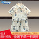 迪士尼（Disney）男童襯衣夏天薄款套裝兒童服裝小熊襯衫夏季兩件套一歲半男孩衣服 杏色 100 建議2-3歲 25-30斤