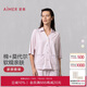 愛(ài)慕逸家春夏短袖八分褲套裝睡衣家居服簡(jiǎn)約舒適紫色-L