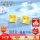 賽菲爾黃金耳釘女款足金5G鏡光金幾何方塊形蜂巢耳飾方牌魚(yú)麟耳鉤 耳鉤款約2.30克