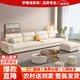 夢(mèng)春緣沙發(fā)客廳奶油風(fēng)布藝沙發(fā)中小戶型沙發(fā)貓抓皮沙發(fā)乳膠免洗沙發(fā)組合 貓抓布海綿版 四人位2.7米+腳踏（小凳子*4）