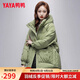 鴨鴨（YAYA）羽絨服女短款韓版時(shí)尚2025年冬季新款寬松小個(gè)子休閑加厚外套 綠色 M (建議110-140斤)