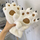貓爪手套冬季爪子男女生加絨加厚保暖學(xué)生中童親子熊掌百搭韓版 白色【爪爪全指手套】