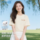 真維斯（Jeanswest）米色短袖t恤女2026新款夏季爆款純棉正肩小清新印花寬松半袖上衣
