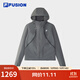 FILA FUSION斐樂潮牌梭織外套女2025春新款時(shí)尚休閑拼色連帽上衣 默魅灰-DY L 170/88A/L