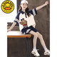 G.DUCKKIDS女童短袖套裝夏季2024新款韓版運(yùn)動(dòng)服兒童裝中大童女孩休閑兩件套 藏青色 170cm(170cm)
