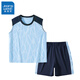 真維斯男童背心套裝夏季兒童速干運動(dòng)坎肩短褲中小童戶(hù)外訓練服男孩夏裝 藍 130