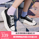 斯凱奇（Skechers）女鞋秋季潮流百搭透氣時(shí)尚板鞋帆布鞋 黑色/BLK 36.5