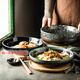 德蒂芙日式餐具深盤(pán)陶瓷菜盤(pán)子創(chuàng  )意碟子家用碗盤(pán)套裝西餐盤(pán)湯盤(pán)魚(yú)盤(pán)盤(pán)子 深盤(pán)古樸藍 8英寸