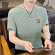 BG GLAMURB輕奢品牌男士短袖T恤夏季冰絲薄款休閑涼感體恤新款無(wú)感圓領(lǐng)半袖 T870綠色 L (約105~120斤可穿)