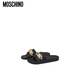 MOSCHINOMoschino/莫斯奇諾  男士字母Logo修飾一字拖鞋 金色 42