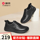 康奈休閑皮鞋新款男士運(yùn)動(dòng)鞋舒適休閑鞋牛皮圓頭男鞋18245066 黑色 39