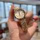 卡西歐（CASIO）情侶手表一對男表商務(wù)休閑防水非機(jī)械輕奢禮物女士時尚穿搭腕表 金色女款 鋼帶+皮帶