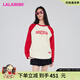 LALABOBO新復古回潮休閑長袖T恤女多巴胺撞色寬松顯瘦薄款衛(wèi)衣LBCC-WSDT42 紅色 M
