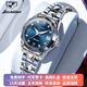 金仕盾（JIN SHI DUN）七夕情人節(jié)禮物手表女機(jī)械表全自動女士手表簡約氣質(zhì)輕奢高檔女表 金仕盾-8813女-鋼帶本藍(lán)