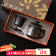 兮元記故宮文創(chuàng)紫砂茶杯禮盒送男士爸爸長(zhǎng)輩生日禮物同事離職退休伴手禮 藍(lán)如意纏枝蓮辦公杯套組-禮盒裝