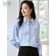 初申春秋長(cháng)袖襯衫女時(shí)尚短款精致刺繡通勤休閑純棉襯衣S53S063