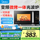 美的（Midea）微波爐烤箱一體機(jī)光波爐C30 23L家用 平板易清潔 智能菜單多功能 變頻光波速熱 彩膜按鍵易操作