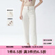 艾諾絲雅詩夏季新品純棉高腰三粒扣白色九分牛仔褲20423202 奶油米 S