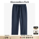 ABERCROMBIE & FITCH男裝24春秋款美式復(fù)古時尚小麋鹿抓絨運(yùn)動衛(wèi)褲長褲KI134-4100 藏青色 L (180/86A)尺碼偏大，建議小一碼