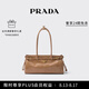 PRADA/普拉達【七夕禮物】女士Prada Bonnie中號牛皮革手提單肩包 豆沙色