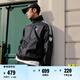 adidas休閑簡約三條紋梭織立領夾克外套男裝阿迪達斯官方三葉草 黑色 L