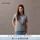 Calvin KleinJeans25春夏女士休閑通勤ck字母印花純棉針織短袖T恤47B864G P7E-椰青灰 S