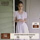 Teenie Weenie小熊白色連衣裙女2025年夏季新款法式鏤空蕾絲溫柔氣質(zhì)短袖裙子 象牙白 XS
