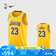 NIKE耐克NBA官方-湖人詹姆斯球衣男籃球服速干23號(hào)運(yùn)動(dòng)背心DN2009-733 黃色 L