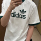 阿迪達斯（adidas）短袖T恤男裝2026夏季新款運動(dòng)服三葉草針織透氣純棉圓領(lǐng)上衣半袖 JC8371白色 S 推薦130-150斤