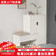 帕登森堡鞋柜坐凳一體家用門口儲物靠墻入戶門收納密碼鎖門外樓道換鞋凳柜 奶白色120*35*110-左側(cè)坐凳兩門