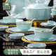 康琴（KANGQIN）配陶瓷筷釉下彩喬遷碗碟套裝家用碗盤餐具70件升級湯煲禮盒