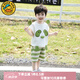 G.DUCKKIDS小黃鴨童裝男童套裝夏季1-2歲寶寶衣服3雙胞胎女童夏裝背心兩件套 綠色 100 建議2-3歲25-30斤