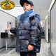 G.DUCKKIDS男童羽絨服中長(cháng)款2023新款白鴨絨兒童中大童加厚冬童裝外套潮 黑色【升級加厚款】 150 【適合身高140-150】