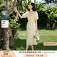 香影法式方領(lǐng)天絲連衣裙女2025夏裝新款萊賽爾歐若風(fēng)收腰黃色裙子 透明黃 M 160/84A/95-110斤